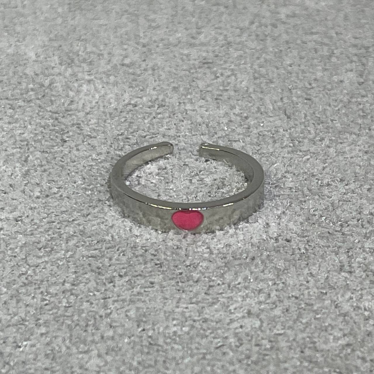 Luminous Red and blue heart couple rings